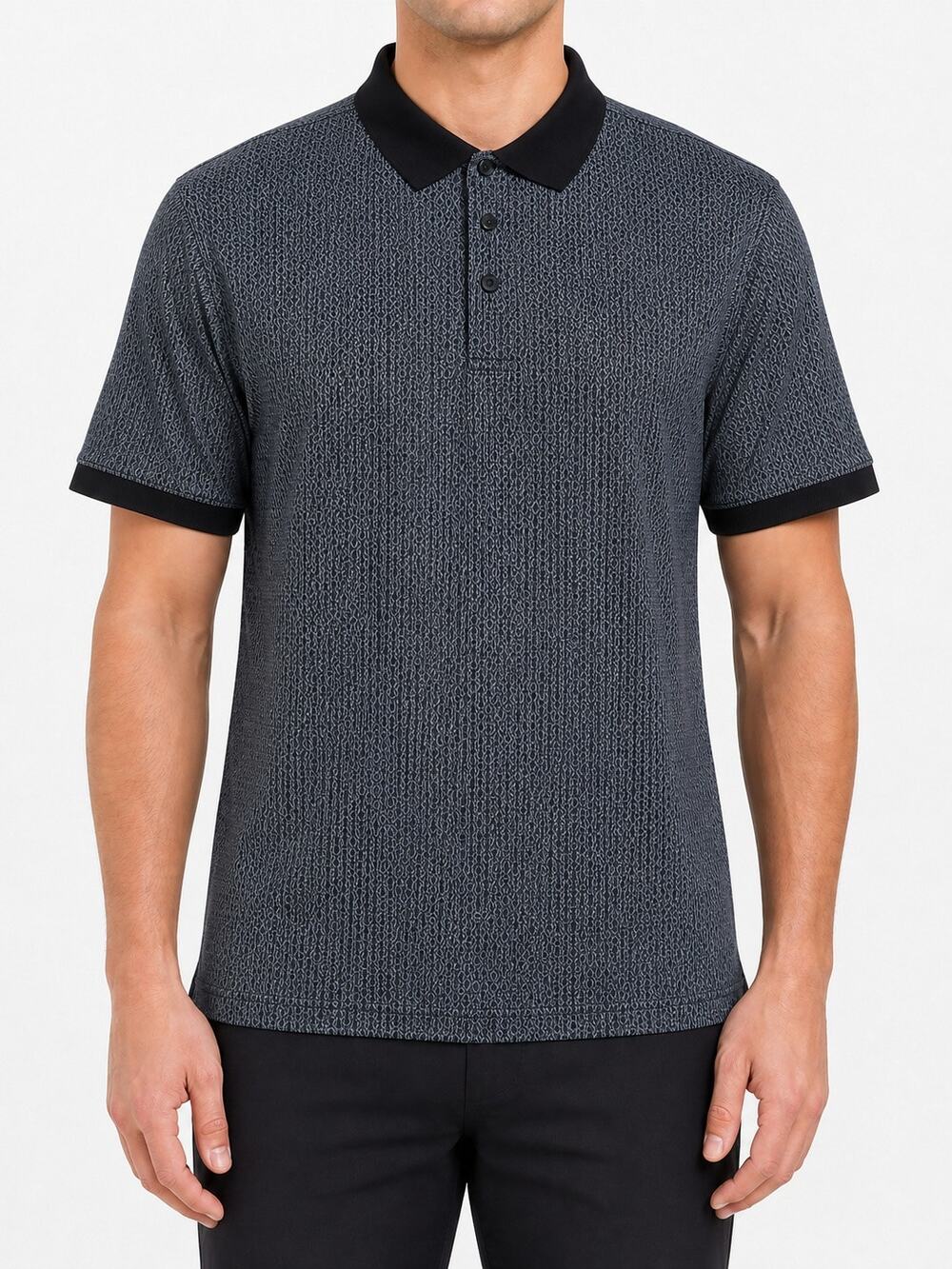 NEW Silver Stone Collection Polo Shirt Mens Medium Blue Stretch Short Sleeve
